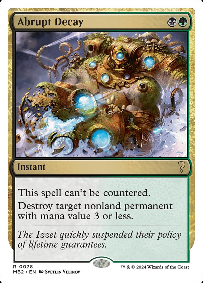 Abrupt Decay [MB2 #78]