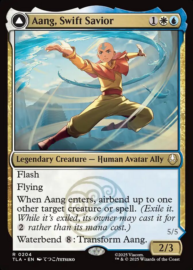 Aang, Swift Savior // Aang and La, Ocean's Fury [TLA #204] (Foil)